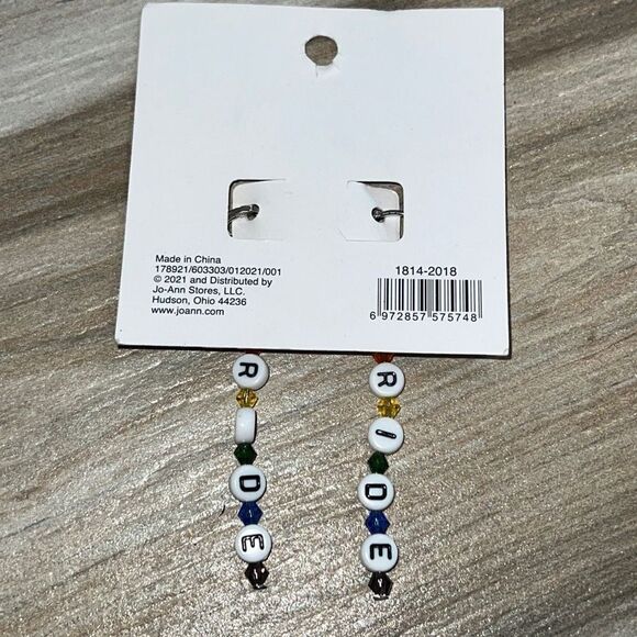 Pride Letter Bead Earring Words Pendant Drop Earrings Ladies Ear Dangle - Picture 5 of 6